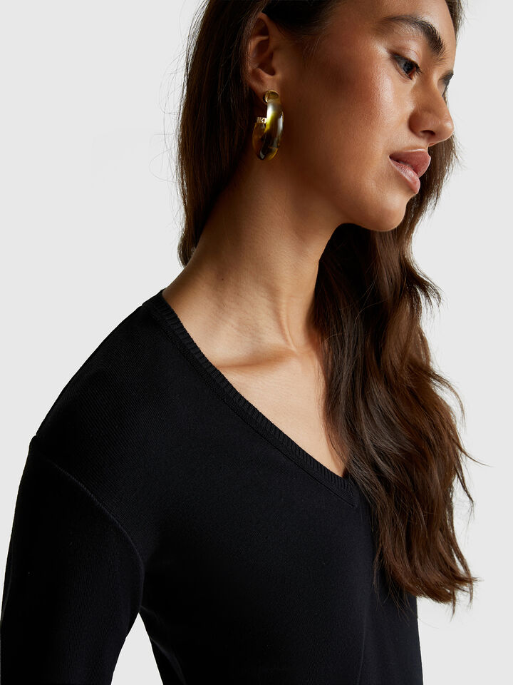 V NECK SWEATER L/S Mujer image number 4